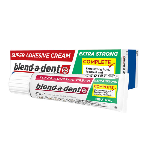 Blend-a-dent Complete Nevtral pričvrstilna krema za zobne proteze, 47 ml