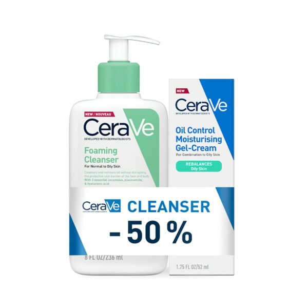 CeraVe peneči čistilni gel + vlažilna gel krema