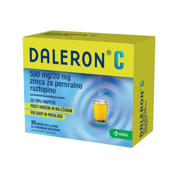 Daleron C 500 mg/20 mg zrnca za peroralno raztopino, 30 vrečk