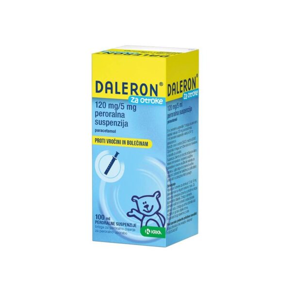 Daleron peroralna suspenzija za otroke 120 mg5 ml, 100 ml