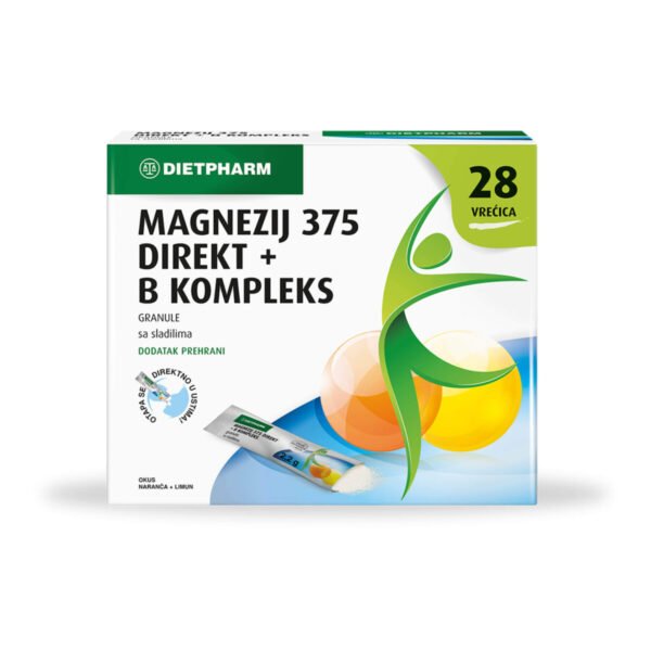 Dietpharm Magnezij 375 Direkt + B kompleks, 28 vrečk