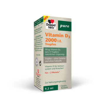 Doppelherz Pure Vitamin D3 2000 I.E. kapljice, 9,2 ml