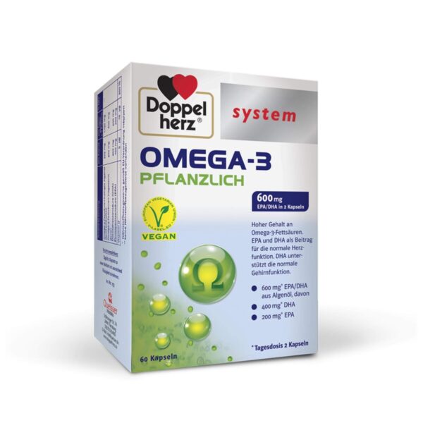 Doppelherz System Omega-3, 60 rastlinskih kapsul