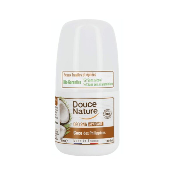 Douce Nature naravni deodorant roll-on 24h kokos, 50 ml