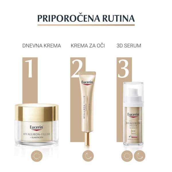 Eucerin Hyaluron-Filler + Elasticity krema za okrog oči ZF15, 15 ml