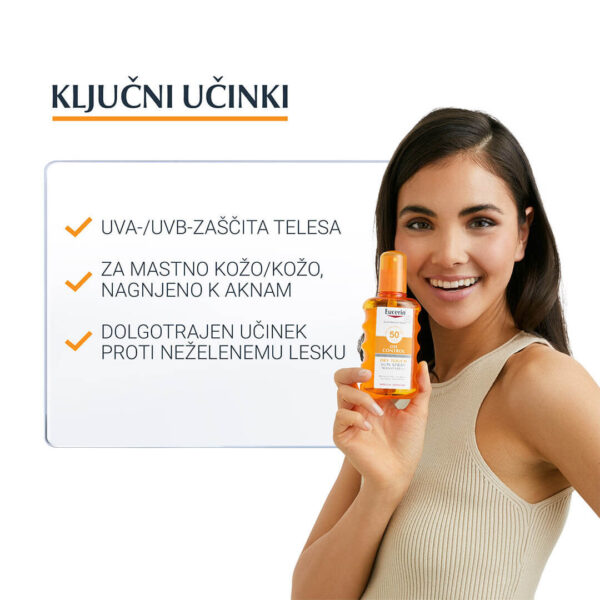 Eucerin Sun prozoren sprej za zaščito pred soncem ZF50, 200 ml