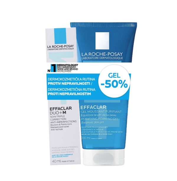 La Roche Posay Effaclar paket - Duo+M krema + čistilni gel