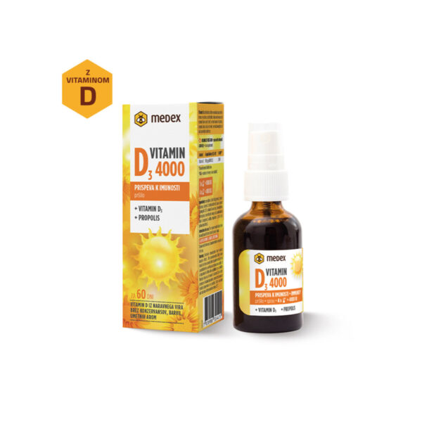 Medex Vitamin D3 4000 pršilo, 30 ml