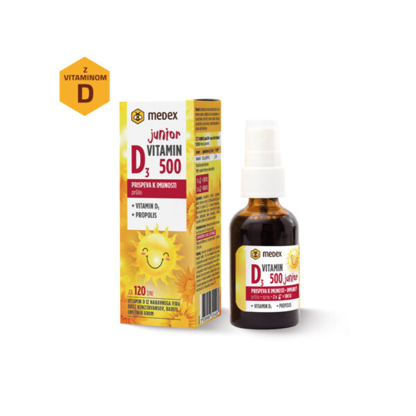 Medex Vitamin D3 Junior 500 pršilo, 30 ml