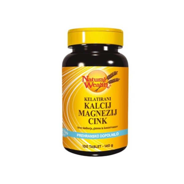 Natural Wealth kalcij, magnezij in cink, 100 tablet