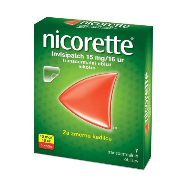 Nicorette Invisipatch 15 mg16 ur transdermalni obliži, 7 obližev