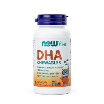 Now otroška Omega-3 DHK 100 mg, 60 mehkih žvečljivih kapsul