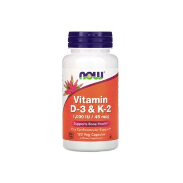 Now vitamin D3 & K2 1000 IE 45 µg, 120 kapsul