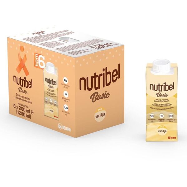 Nutribel Basic okus vanilija, 6 x 200 ml