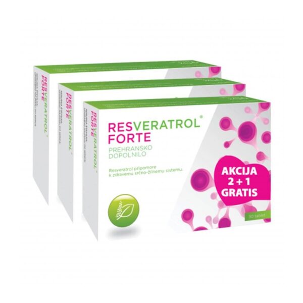 Resveratrol Forte tablete 2+1 GRATIS, 3 x 30 tablet