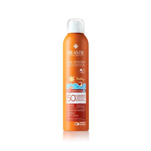 Rilastil SS Baby transparent pršilo za zaščito pred soncem SPF 50+, 200 ml