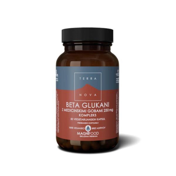 Terranova Beta glukani z medicinskimi gobami 250 mg kompleks, 50 kapsul