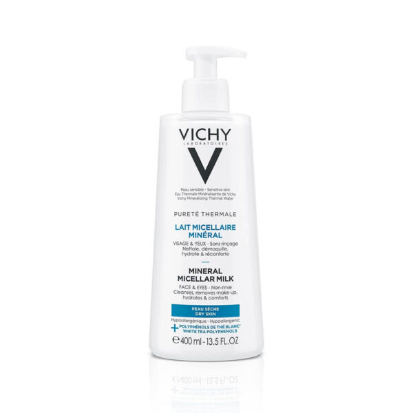 Vichy Pureté Thermale mineralizirano micelarno mleko za suho kožo, 400 ml