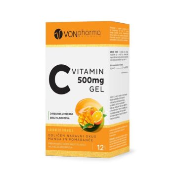 Vonpharma Vitamin C 500 mg gel za direktno uporabo, 12 gelov