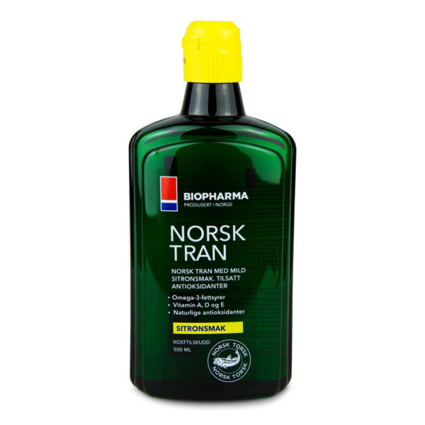 Biopharma Norsk Tran Omega3 polenovkino olje, 500 ml