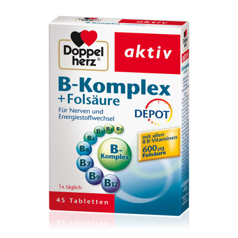 Doppelherz Aktiv B-Kompleks + folna kislina, 45 tablet