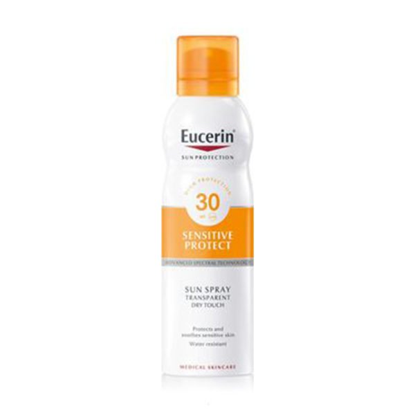 Eucerin Sun Dry Touch prozoren sprej za zaščito pred soncem ZF30, 200 ml