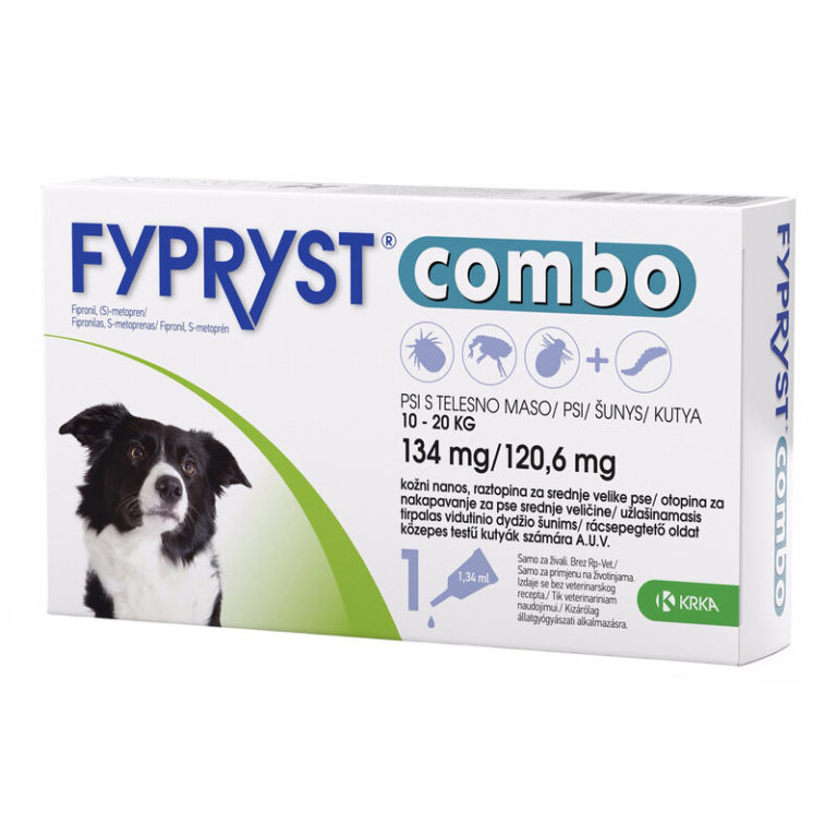 Fypryst Combo M 134 mg-120,6 mg kožne kapljice za pse od 10 - 20 kg, 1 ampula