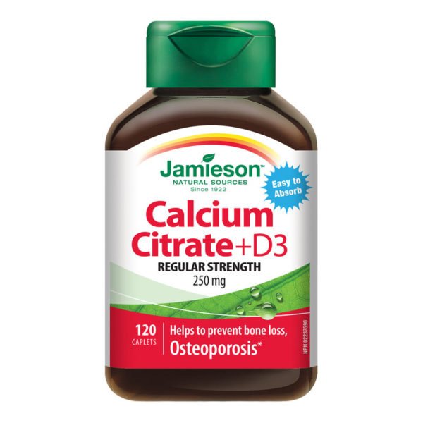 Jamieson Kalcijev citrat z vitaminom D3, 120 tablet